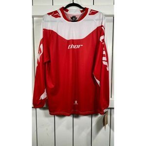 New Thor Motocross Phase S10 Jersey White Red Performance Outerwear Medium